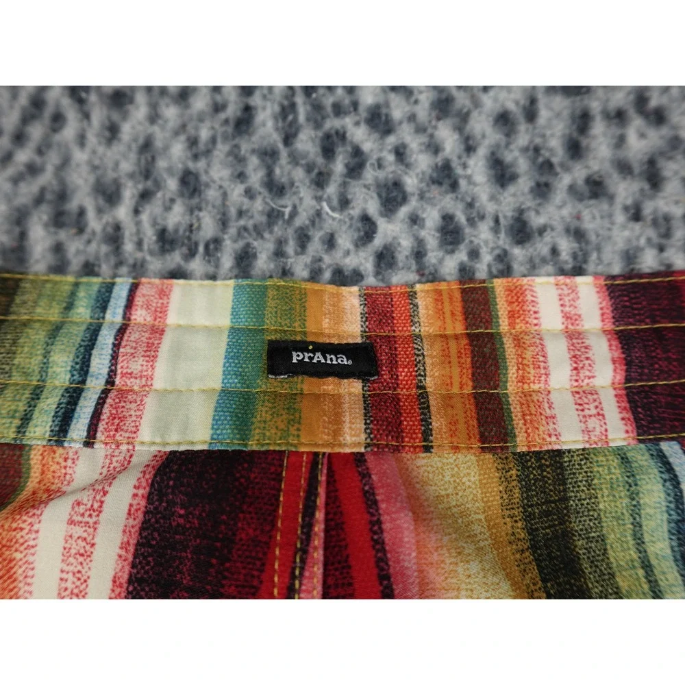 Prana Board Shorts Mens 36 Multi Color Striped‎ Drawstring Surf Swimwear